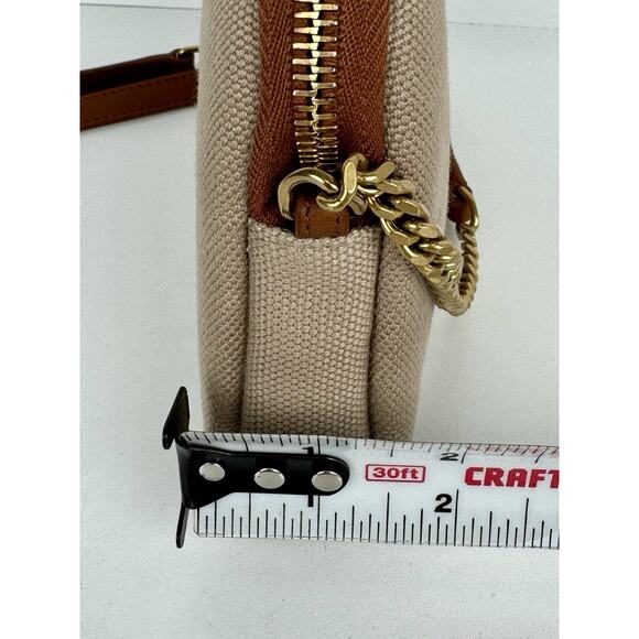 Saint Laurent Gaby Mini Crossbody Bag Brown Canvas (4) - Picture 14 of 16